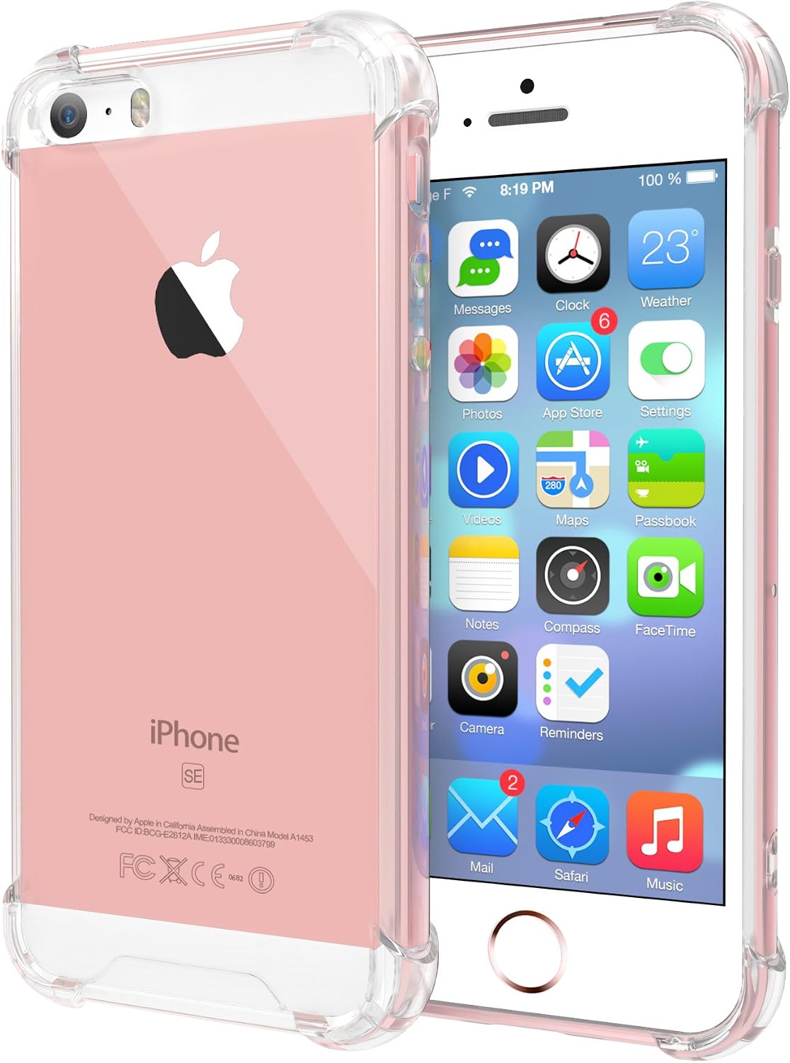 [Crystal Clear] iPhone 5 / 5s / SE Case, iXCC Cover Case [Shock Absorption] with Transparent Hard Plastic Back Plate and Soft TPU Gel Bumper - Clear