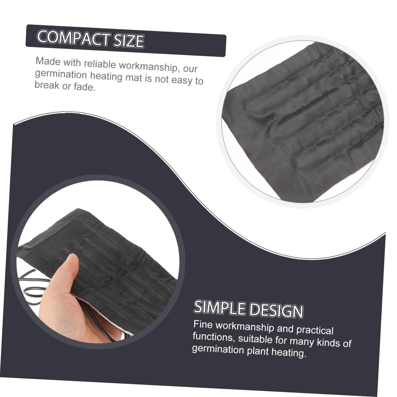 Abaodam 3pcs Heat Mats for Plants Warming Hydroponics Heater Garden Heating Mat Germination Houseplant Heat Mat for Heating Mat for Plants Plant Heating Pad Cloth Black