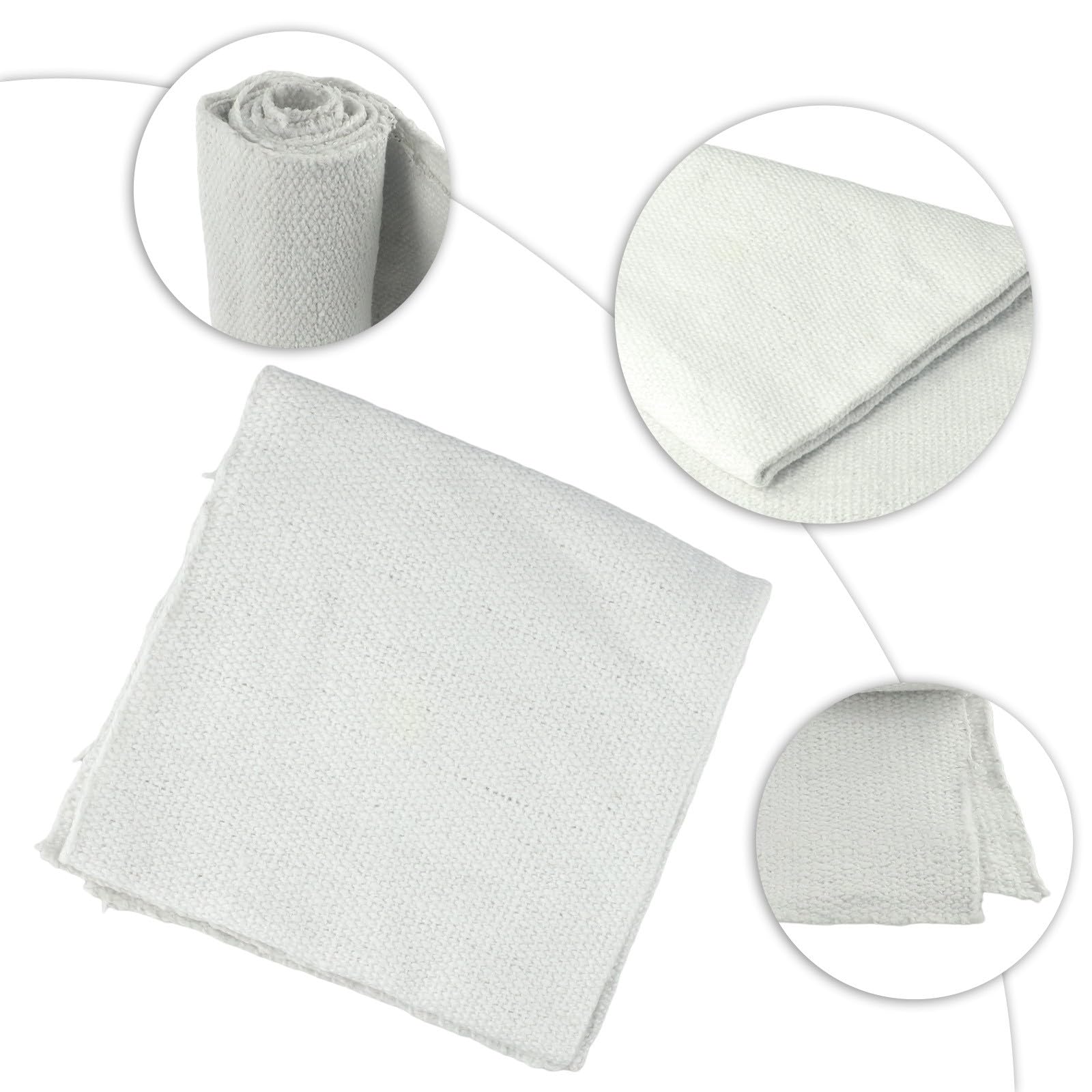 Manta ignífuga de fibra de cerámica de 2 mm, 1260 °C, resistente a altas temperaturas, para protección de puertas y tuberías de horno (1 m x 0,5 m)