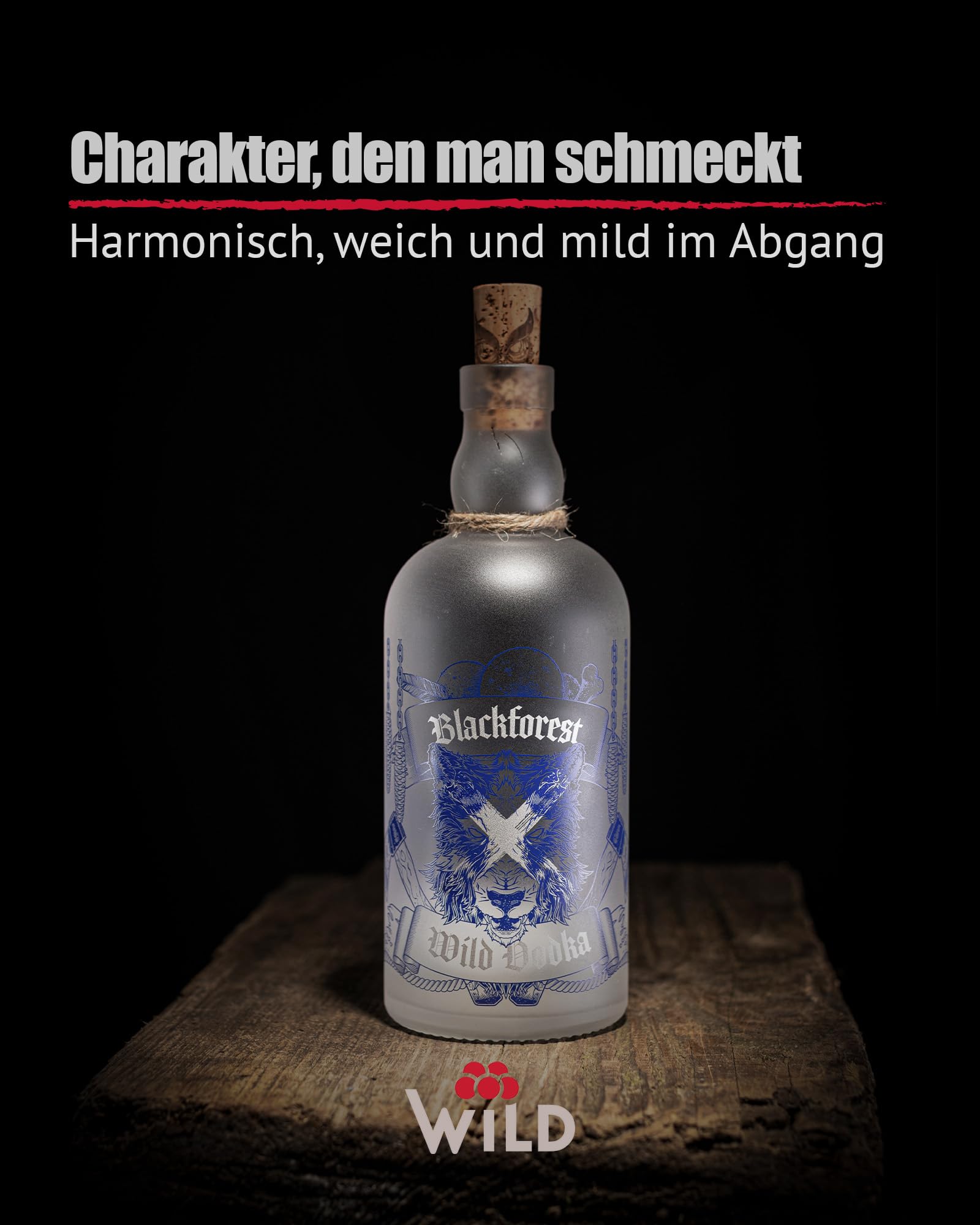 Brennerei Wild, Blackforest Wild Vodka, Harmonisch & Weich, 40% Vol., Leichte Fruchtnuancen, 3-Fache Destillation, Premium Qualität, Made in Germany