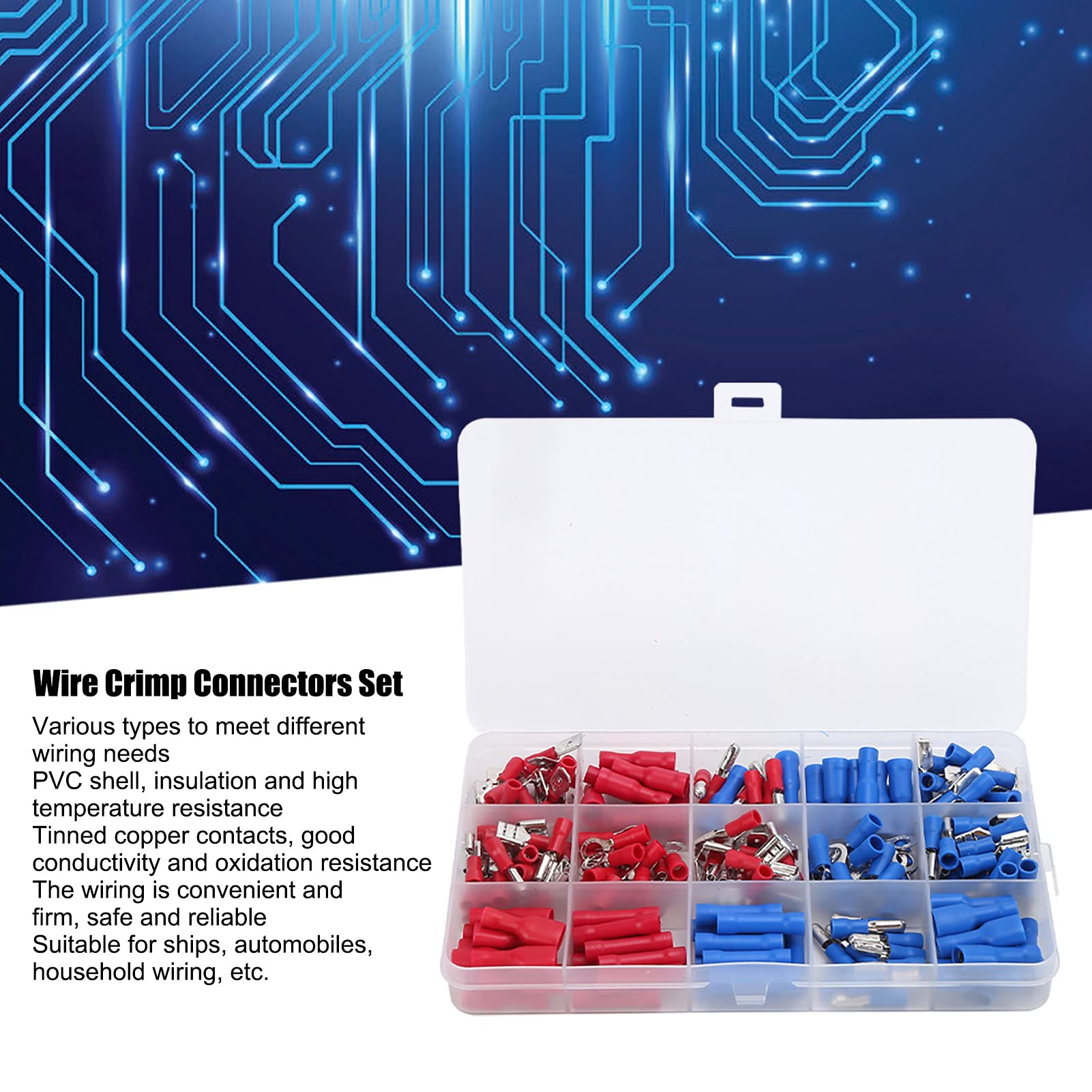 BORDSTRACT Set Di Connettori A Crimpare Per Cavi Da 200 Pezzi, Kit - Foto 6