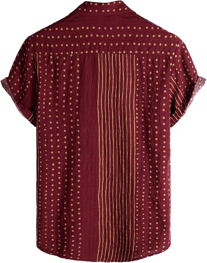 VATPAVE Mens Casual Hawaiian Short Sleeve Button Down Shirts Mens hawaiian shirt adopts high quality cotton material, which lightweight fabric give you optimal comfort wearing experience in all day.
