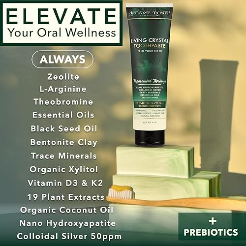 Miniatura 3 de Living Crystal Pasta de dientes | Sin flúor | Pasta de dientes hidroxiapatita natural y remineralizante | Dientes sensibles | Teobromina, fortalece