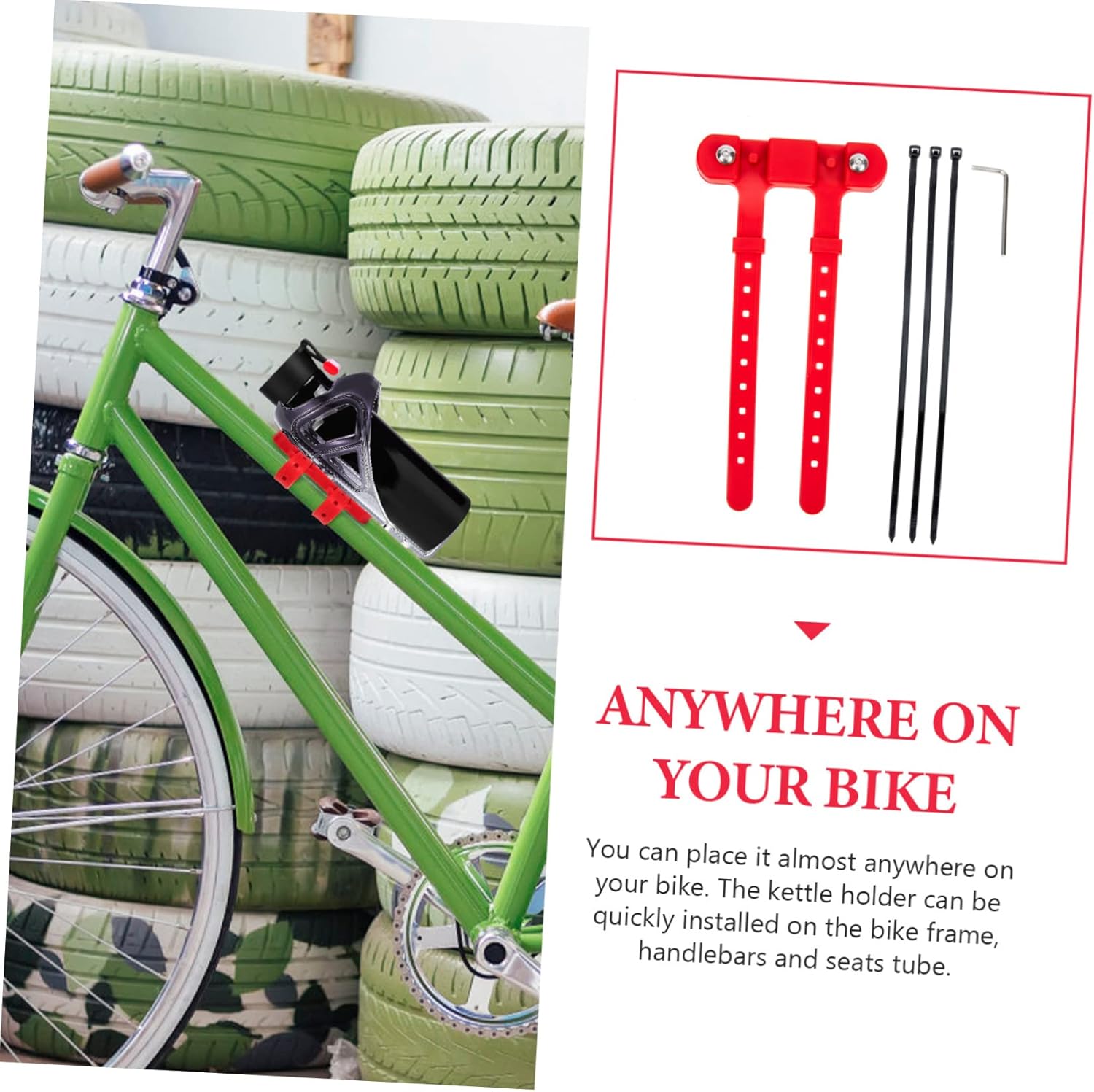 HANABASS 5sets Bottle Cage Mount Base Easy Installation Water Bottle Holder for Adapter Compatible Bike Frames and Handlebars