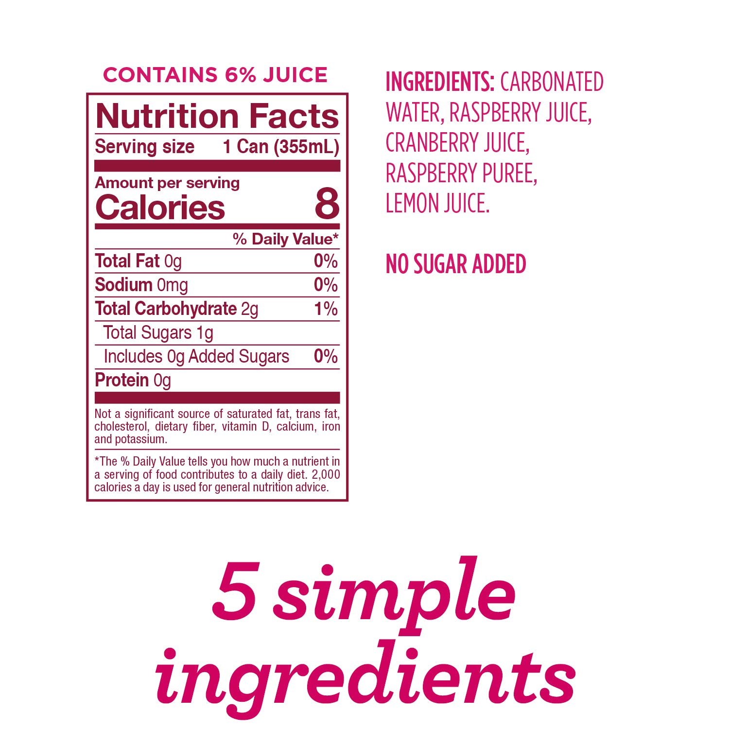 Spindrift Sparkling Water, Cranberry Raspberry Flavored, Made with Real