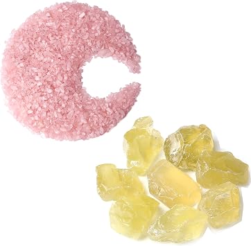 ZHIYUXI Rose Quartz Chips Fish Tank Gravel Vase Filler Stones Bulk Gemstone and Citrine 1.5-2.0" Raw Bulk Crystals Large Crystals for Witchcraft Wire Wrapping Energy Balance Meditation Decor
