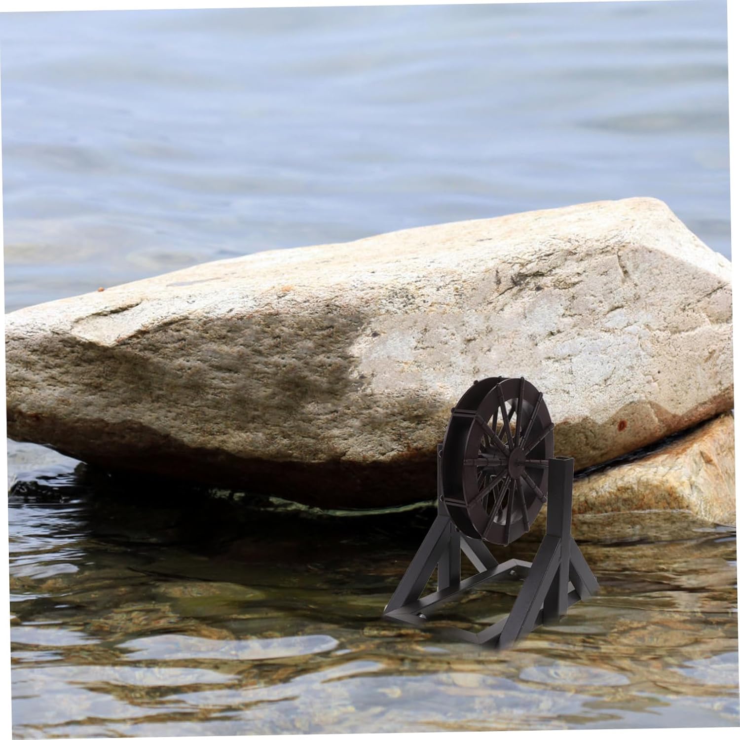 VANZACK DIY Small Water Wheel Model Set for Tabletop Fountain Plastic Scenic Landscape Decor Bracket Simulation Waterfall Wheel for Photography and Garden Accessories