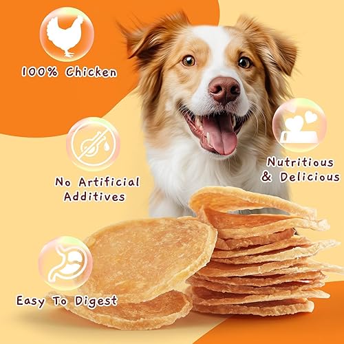 Miniatura 6 de Jungle Calling Golosinas para perros, chips de pollo para perros de un solo ingrediente, chips de pollo crujientes para perros, golosinas de
