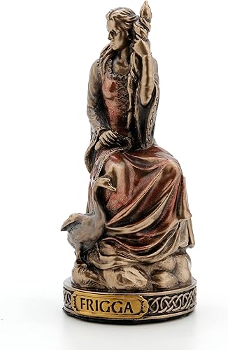 Miniatura 3 de Veronese Design Figura miniatura de poliresina pintada a mano Frigga de 3 1/8 pulgadas con acabado de bronce