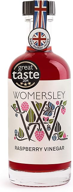 Womersley Vinegars fine fruit vinegar for cooking and recipes - Raspberry Vinegar (3 x 100ml bottles)