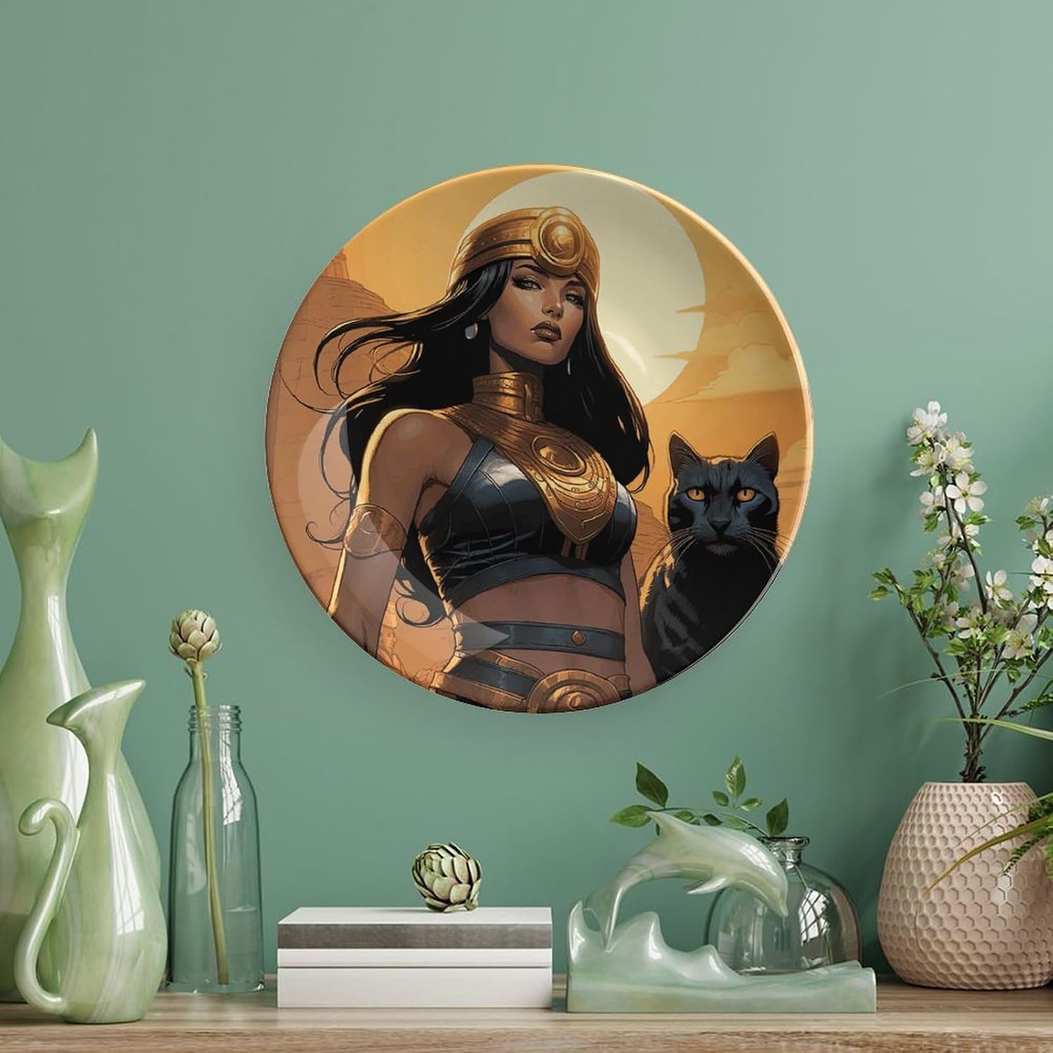 An Ancient Princess Bone China Decorative Plate Exquisite Ornamental Wall Hanging Platter 6/7/8/10 Inch Vintage Art Ceramic Decor Dish for Home Tabletop Decor Housewarming Gift image 5