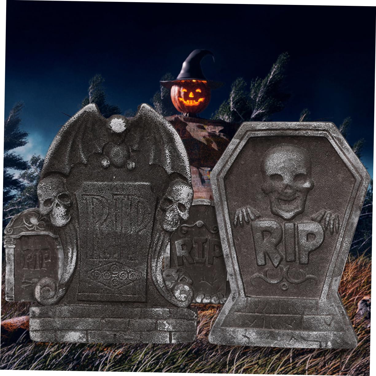 BESTonZON 4 Pz decorazione della lapide halloween maschete decorazione halloween addobbi statue di lapidi del cimitero decorazione in schiuma di halloween adornare finta lapide del partito
