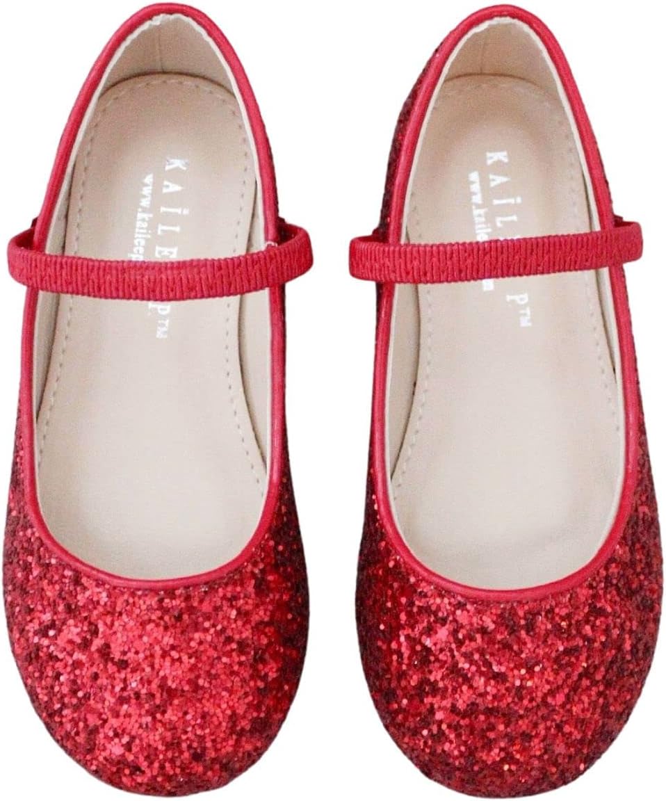 Rock Glitter Mary Jane Ballet Flats, Flower Girls Shoes, Toddler Girls, Party Shoes, Birthday Flats