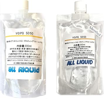 Made in Japan VG 70 PG 30 Normal & Menthol Mixture Base Liquid Glycerin Propylene Glycol 11.2 fl oz 330 ml Safe Food Additives