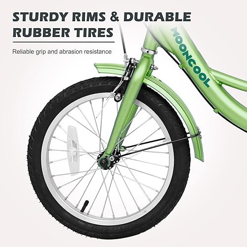 Vista 182 de H&ZT Triciclo para adultos, bicicleta de 3 ruedas, triciclo crucero, con engranaje de 7 velocidades, mango de freno de estacionamiento, escalón