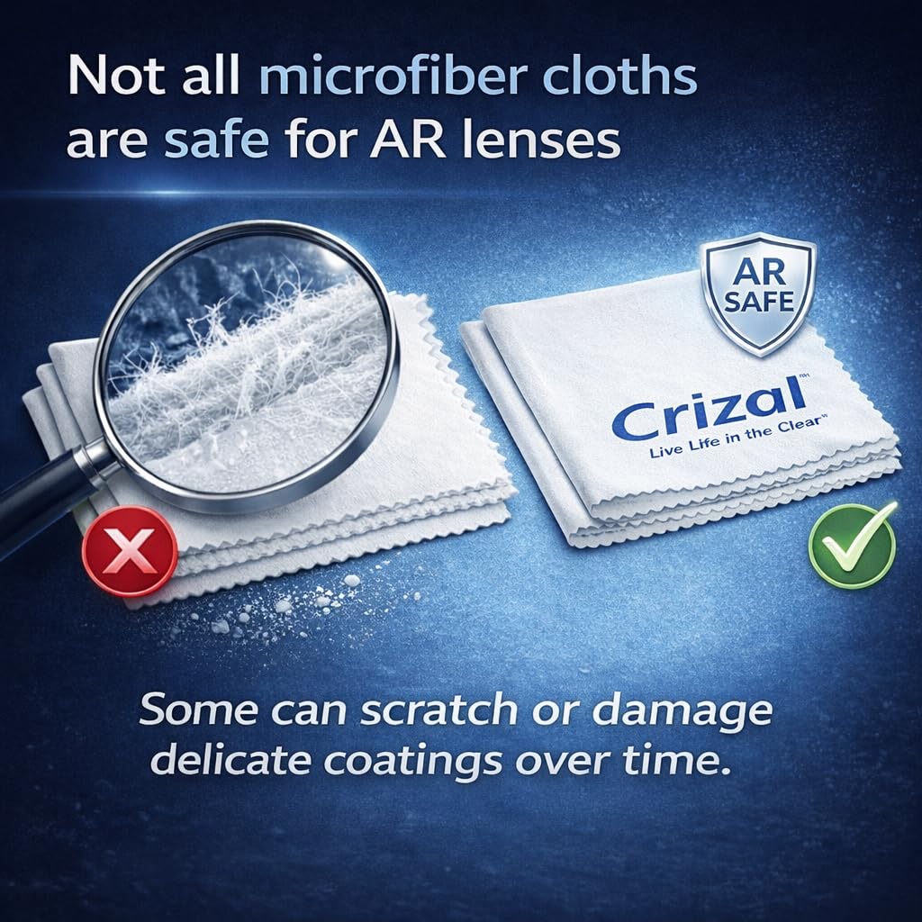 Eyeglass Lens Cleaning Kit with Pouch – 2 x 2oz Spray + Microfiber Cloth – Designed & Tested for AR-Coated Lenses – Complete Lens Care System