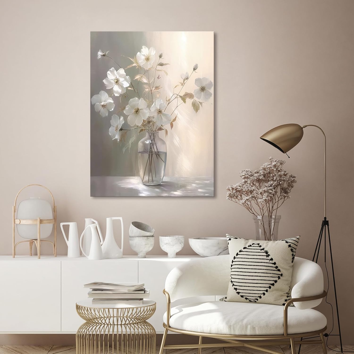 daktenn Floral Canvas Wall Art for Bathrooms Wall Decor for Bedroom Framed Artwork for Wall Modern Wall Decorations Prints Picture for Kitchen Home Decor Wall Pictures for Bathroom 24x32 Inches