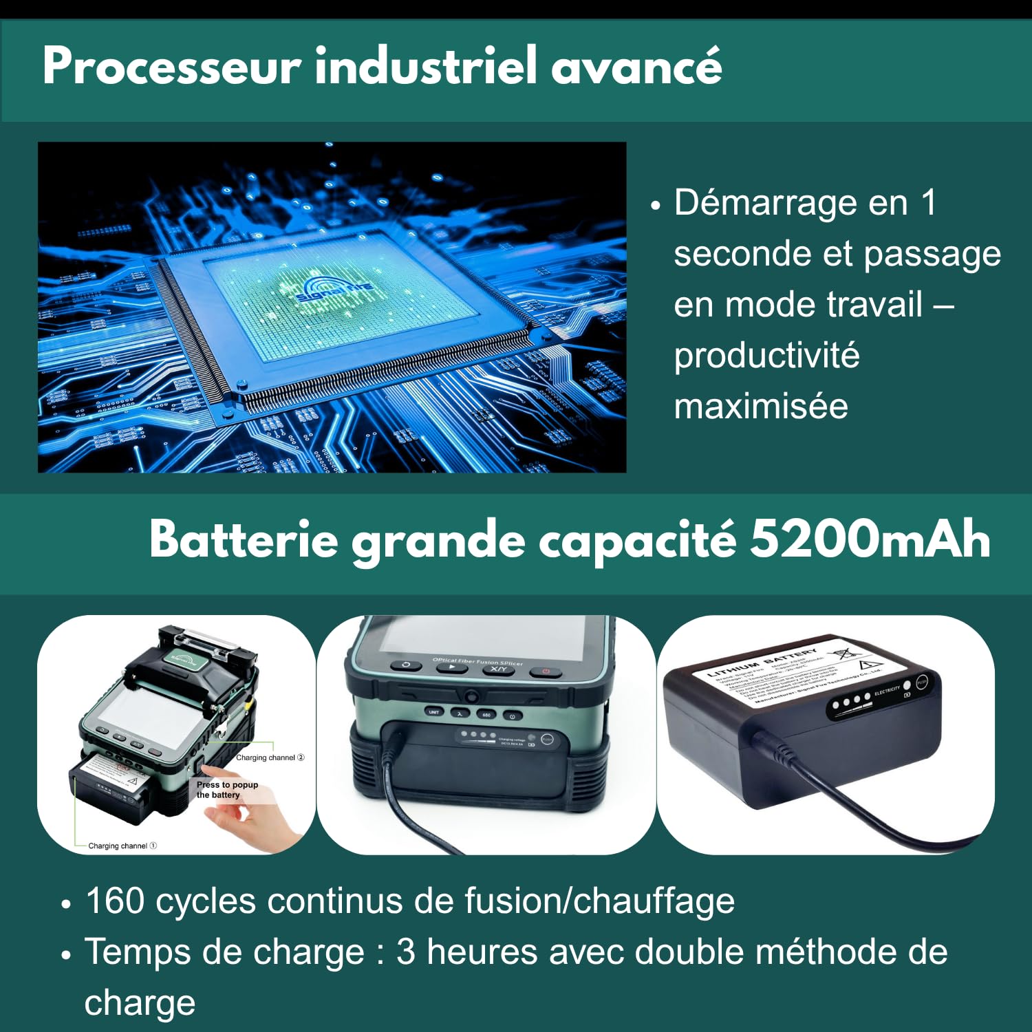 AI-6A+ Soudeuse Fibre Optique Fusion Splicer – Alignement Coeur, 6 Moteurs, OPM/VFL Intégrés | Fusion 8s, Rétreint 18s | Épisseuse de fusion Compatible SM/MM/DS/NZDS
