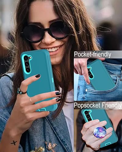 Miniatura 2 de Funda para Samsung Galaxy S23, con protector de pantalla, protección de puerto, cubierta de goma de silicona antideslizante de cuerpo completo,