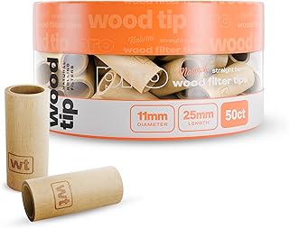 Wood Tips 11mm Pro Natural Rolling Filters - 50 Pack – for Cannagar Cigar Donut Hashhole Handrolls