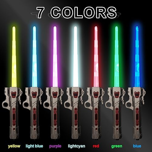 Miniatura 3 de Paquete de 2 sables de luz para niños, sables de luz de duelo FX de 7 colores con efectos de sonido sensibles al movimiento, espada de luz
