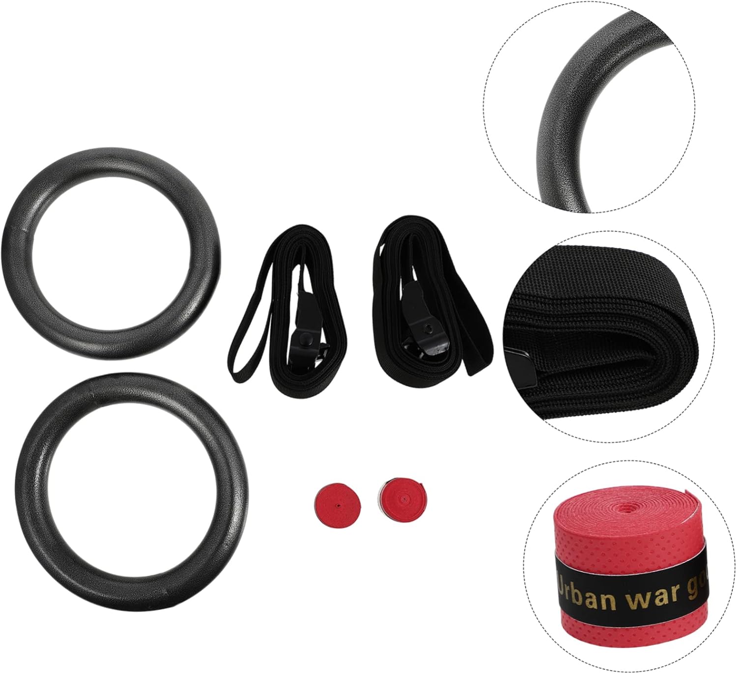 2pcs Adjustable Sports Gymnastics -up Fitness Ring Set Home Gymnastics Equipment Easy to Use and Carry for Fitness