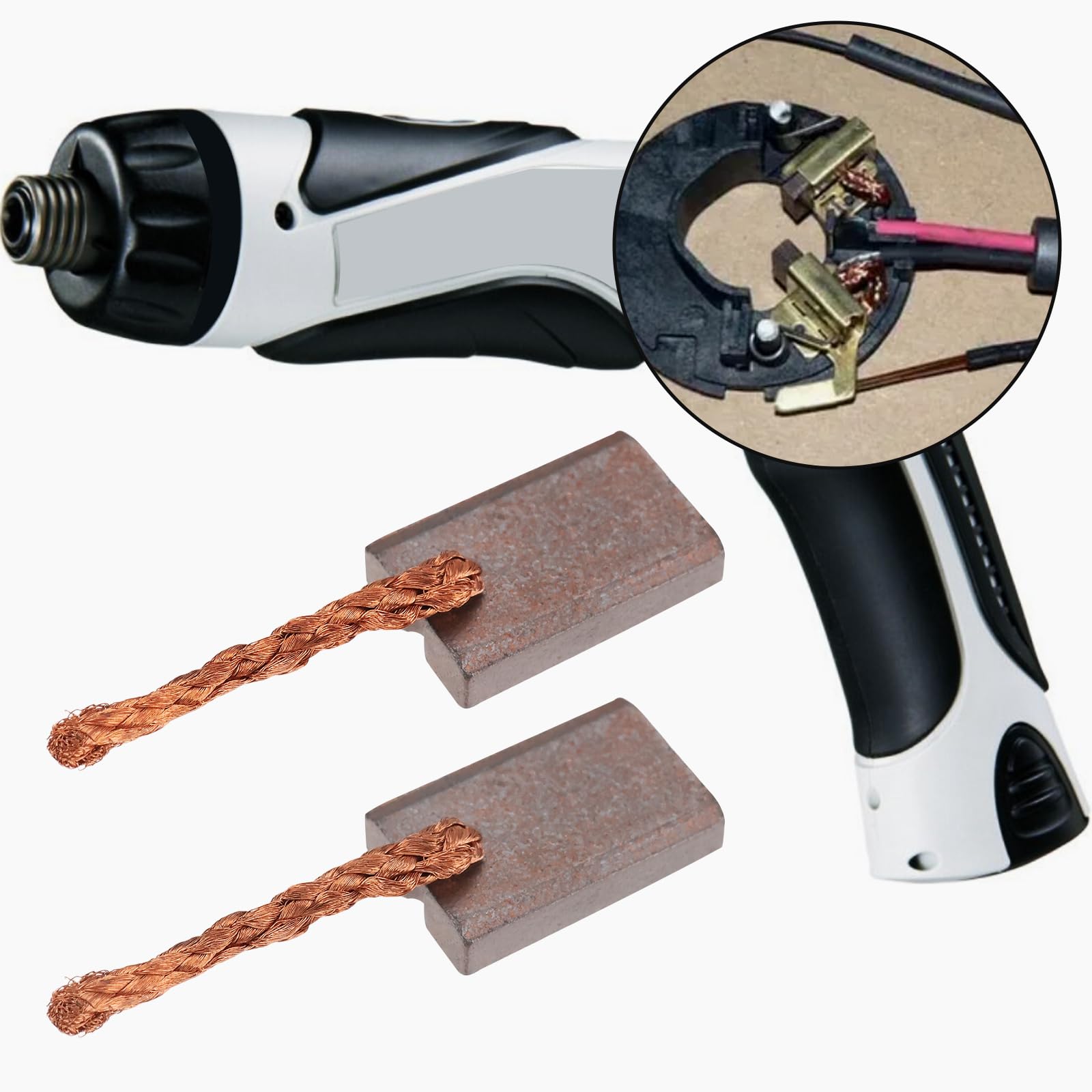 Spazzole Di Carbone Per Motore - 4 Pezzi 8906, Compatibili Panasonic EY7441/EY7940, 13x8x3mm - Foto 3