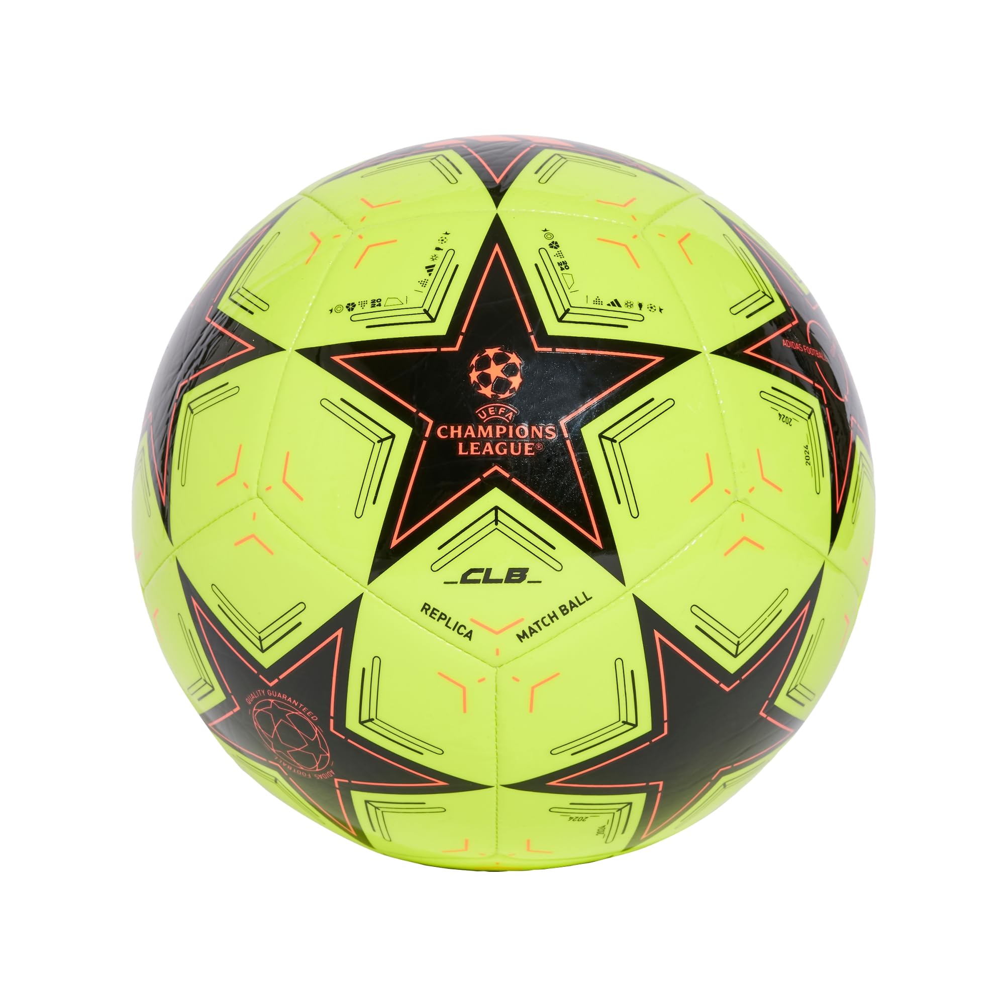 adidas UCL Club Unisex Machine Stitched Football Size 5 Solar Yellow/Black/Turbo