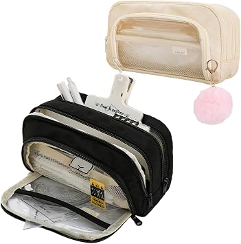 Large Capacity Pencil Pouch, Cute Pencil Pouch for Kids Students, Kawaii Preppy School Stationery Storage Bag