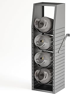 Refrigerant Tank Rack, Steel Freon Tank Holder Rack - Four-Tier Structure with 264-Pound Load-Bearing Capacity, Suitable for Freon, Oxygen, and Nitrogen (51.77''H x 14.6''Wx 12.9''D).