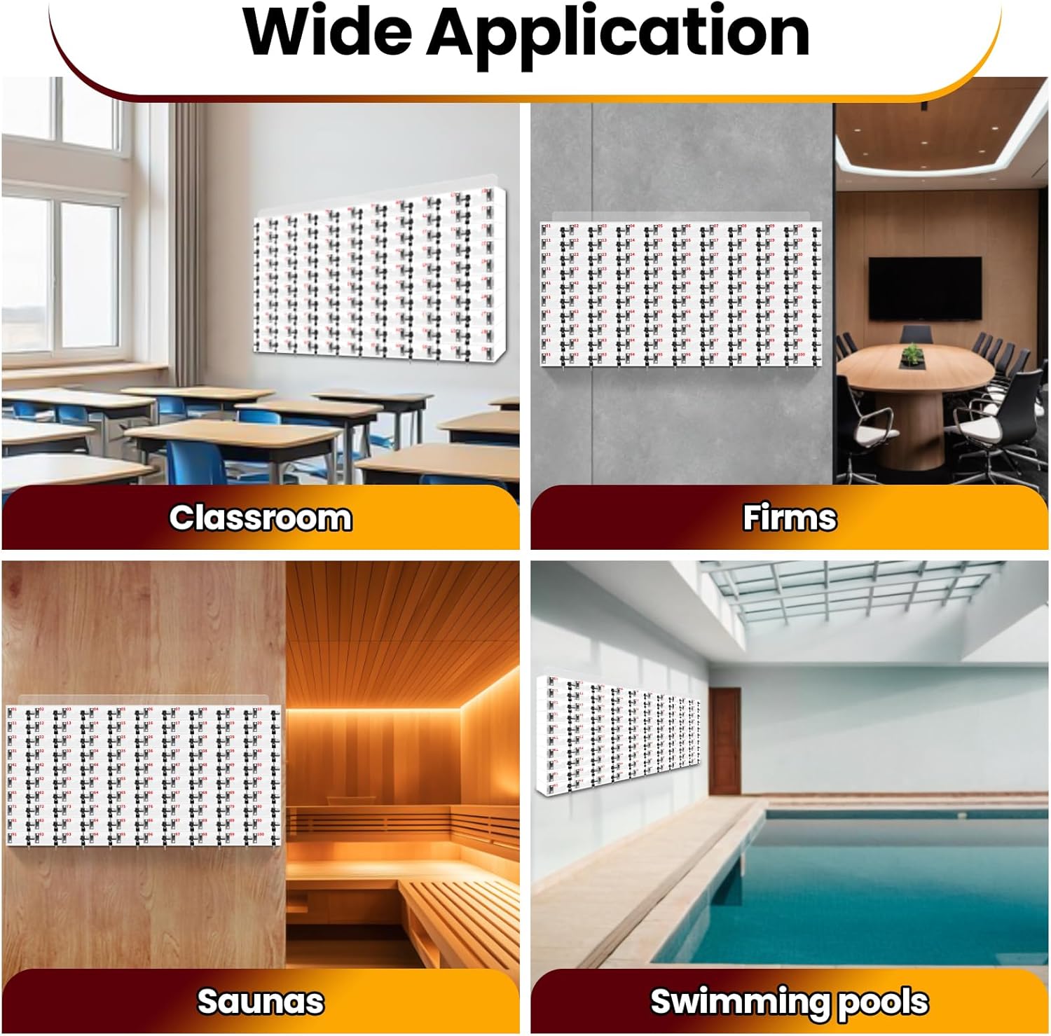 100 Slots Acrylic Cell Phone Locker - Wall-Mounted Clear Storage Cabinet with Keys for Office, Classroom, Gym & School - Secure, Accessible Cell Phone Storage Solution