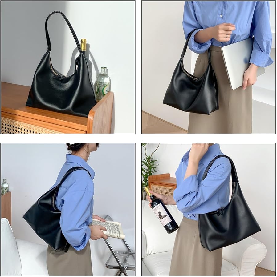 Borsa Hobo Donna CUNGGI - Pelle PU Morbida, Stile Vintage, Tracolla