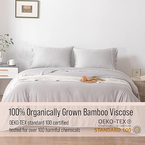 Miniatura 4 de Bella Coterie - Juego de fundas de almohada de bambú de lujo de tamaño estándar, 100% viscosa de bambú cultivada orgánicamente, ultra suave,