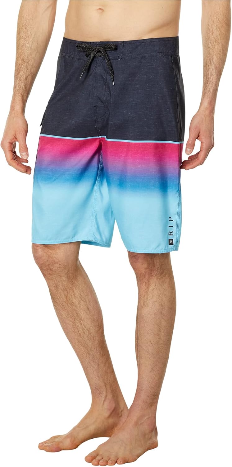 Rip Curl Dawn Patrol 21" Boardshorts for Men - Ripsuede Fabric - Pure Polyester - Engineered Sublimation Print Magenta 38 One Size