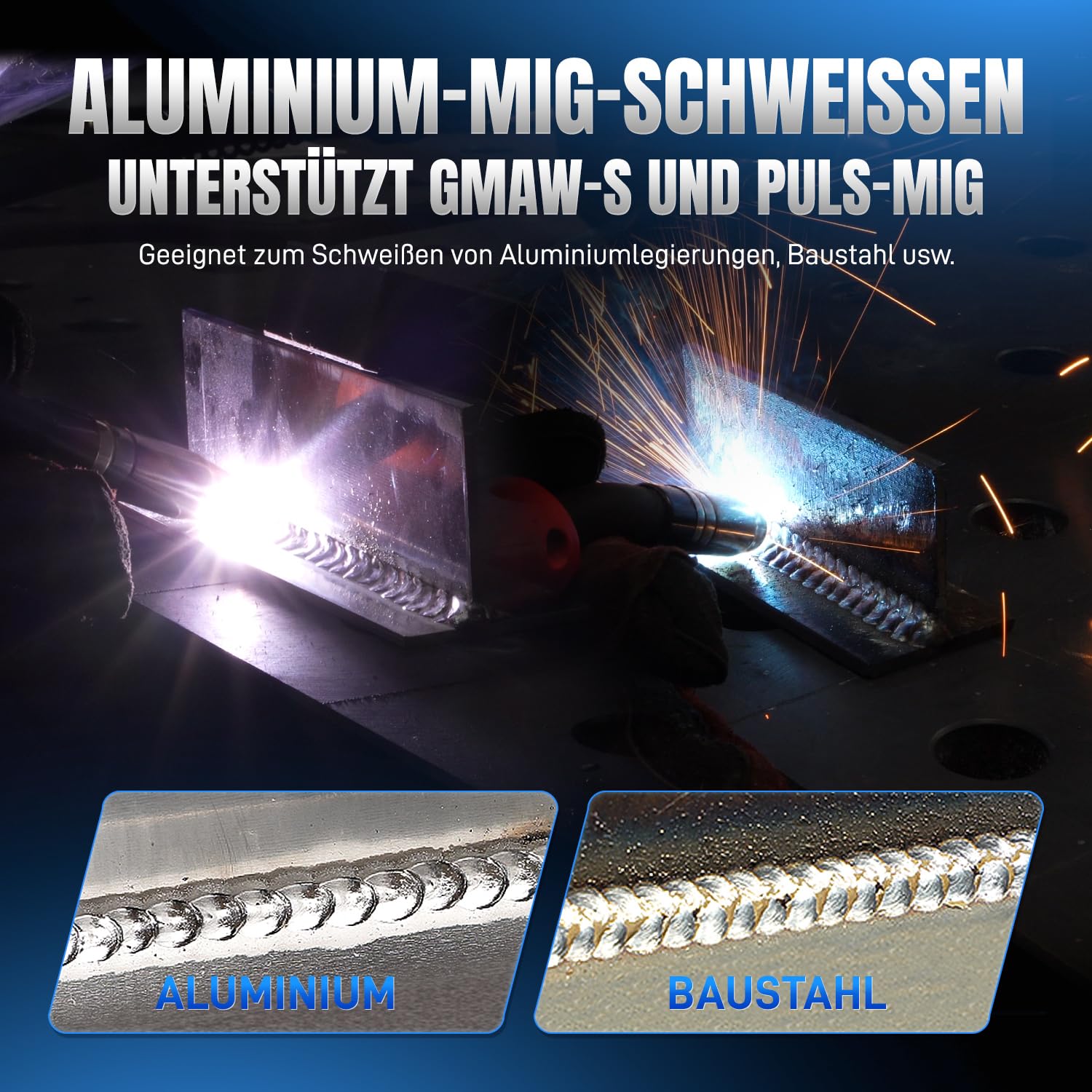 ANDELI MIG-205DP 8-in-1 Multiprozess-Schweißgerät 230V – 205A Puls-MIG/Gas-MIG/WIG HF/Plasmaschneider/Fülldraht/Cold/Clean/E-Hand, IGBT, für Alu/Stahl/Edelstahl, Neuestes Modell 2026
