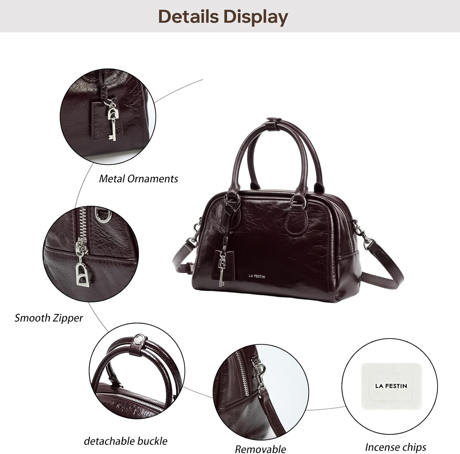 LA FESTIN Handbags for Women, Genuine Leather Cute Purse for Women Trendy, Perfect for Daily Events - Image 4