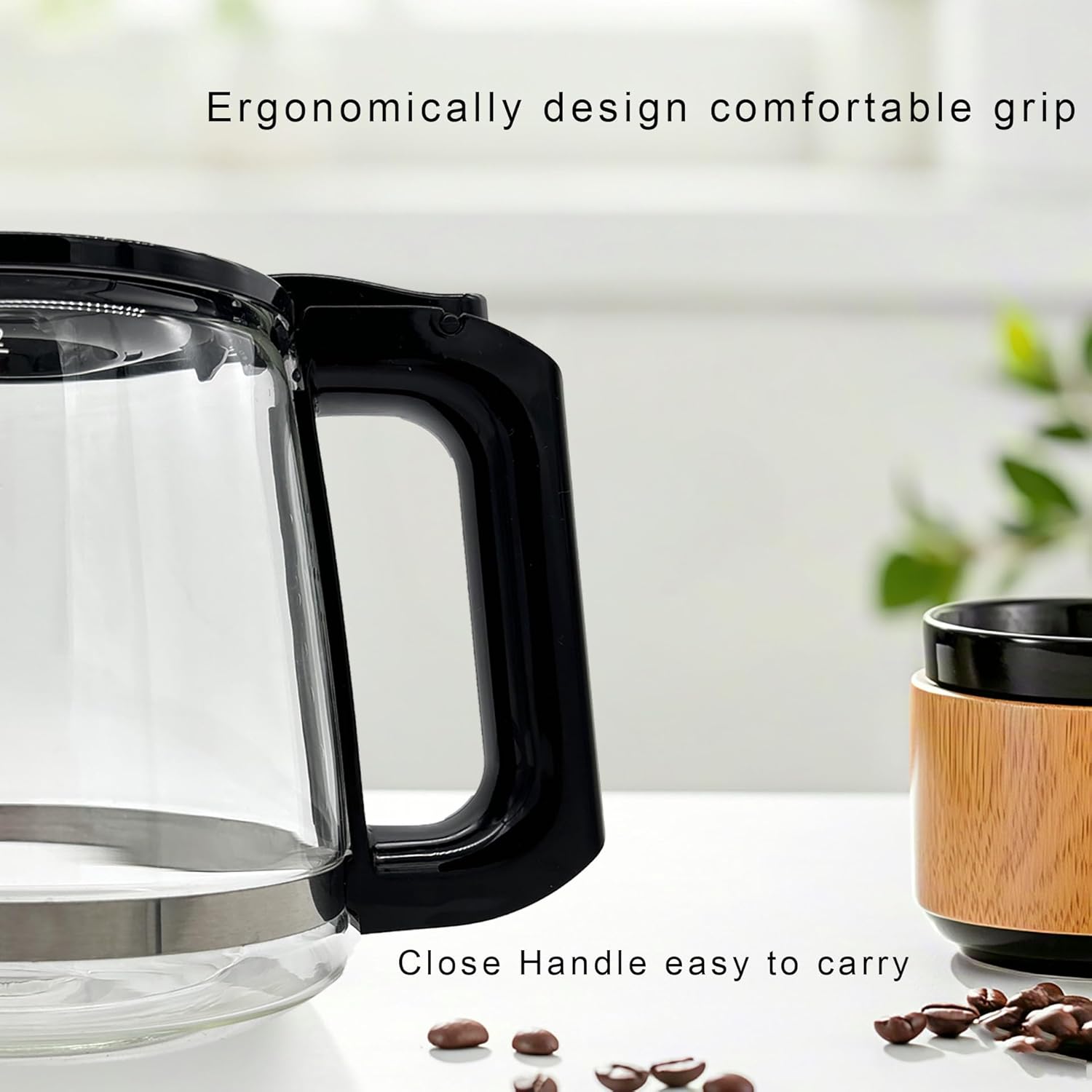 12 Cup Coffee Pot replacement Compatible Mr. Coffee replacement pot, Fit RF, LM, PC & SC series,BVMC-RF300, BVMC-MSX23, BVMC-MMX23,BVMC-SC12BL1-2,BVMC-PL12BL1-NP,BVMC-EM100 Series, Free coffee spoon - Image 4