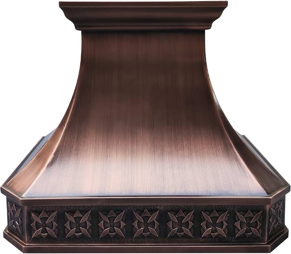 CT Copper Tailor Copper Vent Hood Wall Mount 36'' W,30'' H,VH3A3SM