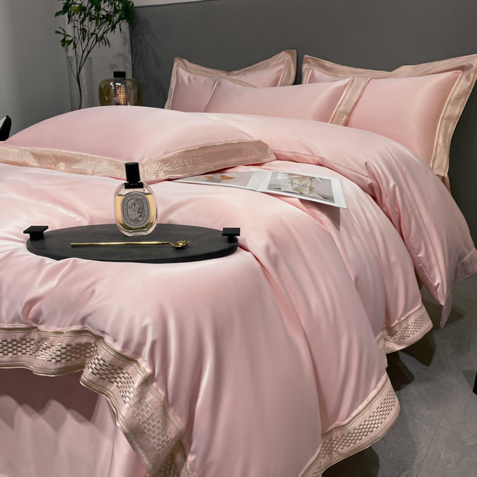 European Palace Style 4-Piece Bed Sheet Set - Breathable Silk Cotton Home Decor Hotel Luxury Bedding - Cooling