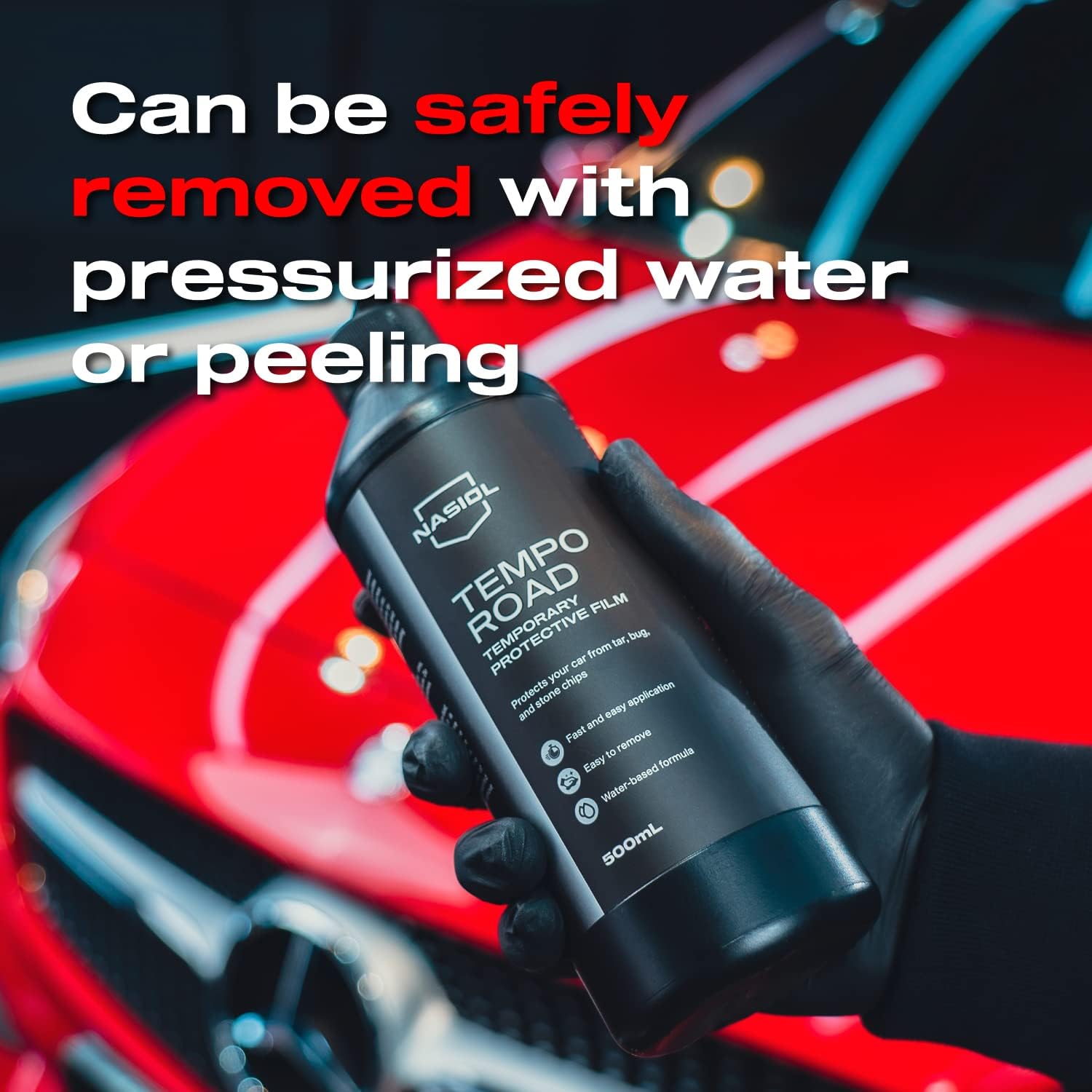 Nasiol TempoRoad Temporary Vehicle and Paint Protective Film-500 mL-Paint Protection Film, Stain Protection, Detailing, Off-Road Vehicle Surface Protector, Water Based Stain Resistant Film