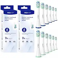 PERECT Replacement Toothbrush Heads for Philips Sonicare, 12 Pack | Soft wave click-on heads fit C1 C2 C3 G2 G3 W, 4100/5100/6100, DiamondClean, ProtectiveClean & Kids; up to 7x plaque removal.
