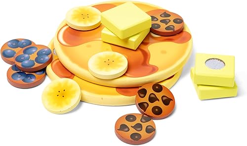 Miniatura 4 de Melissa & Doug Juego de panqueques Flip and Serve (19 pcs) - Comida de madera para el desayuno