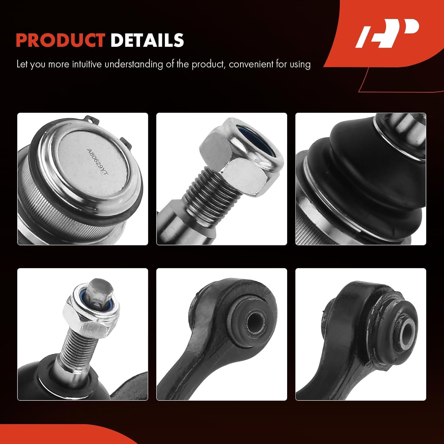 A-Premium Set of 4, Front Upper Control Arm, Lower Ball Joint, Compatible with Jeep Liberty 2008-2012, Dodge Nitro 2007-2011