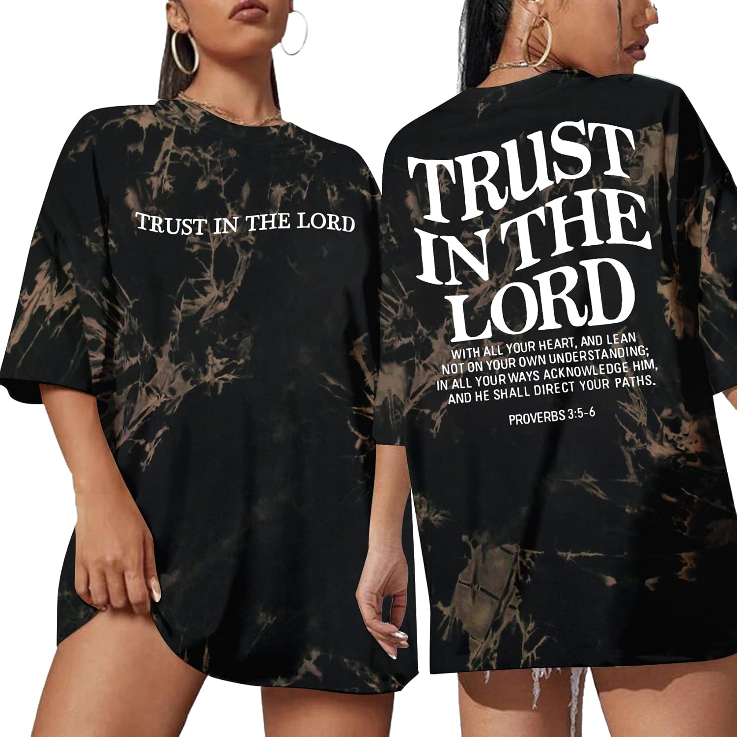 Trust in The Lord Christian Shirts God Faith Religious T Shirts Oversized Jesus Tshirt Women Bible Verse Tee Tops