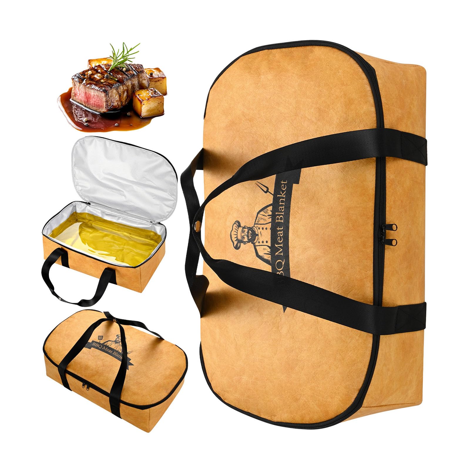 Buxuaaaa Waterproof Barbecue Meat Wrapping Blanket to Keep in for Beef Pork Chicken Turkey Insulated Meat Storage Bag