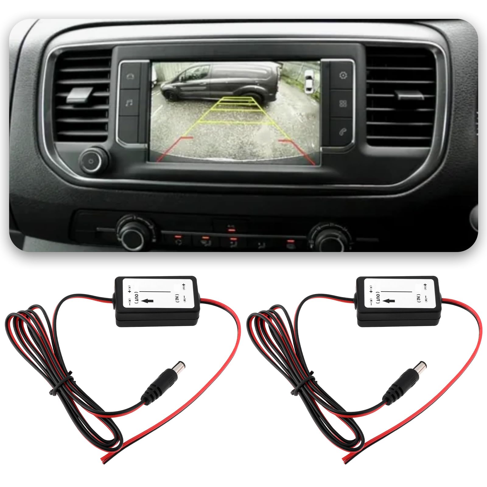 EBTOOLS Pour Camera Rectifier Filter Pour Redresseur Camera De Recul Pour Antiparasite Camera De Recul Pour Power Filter 12V DC Voiture Caméra De Recul Redresseur Voiture Caméra De Recul Relais De Pu
