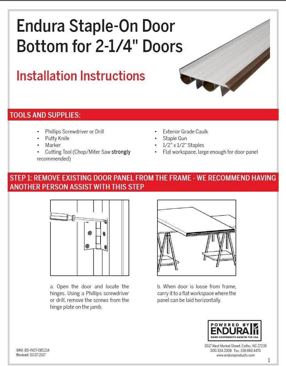 Staple-On Door Bottom for 2-1/4″ Doors (48")
