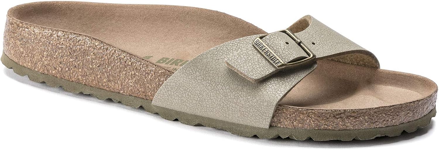 Amazon.com | Birkenstock Madrid Vegan Faded Khaki Birkibuc 41 N EU | Mules & Clogs