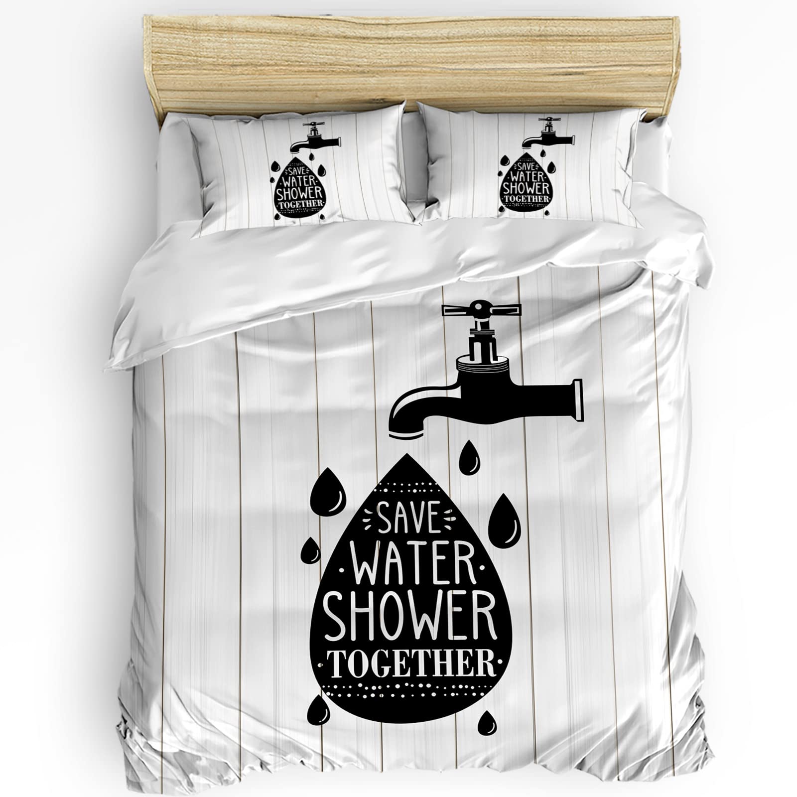ALAGEO Duvet Cover Funny Bathroom Rules 