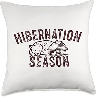 Hibernation Season Cute Sleeping Bear Winter Lazy Design Throw Pillow